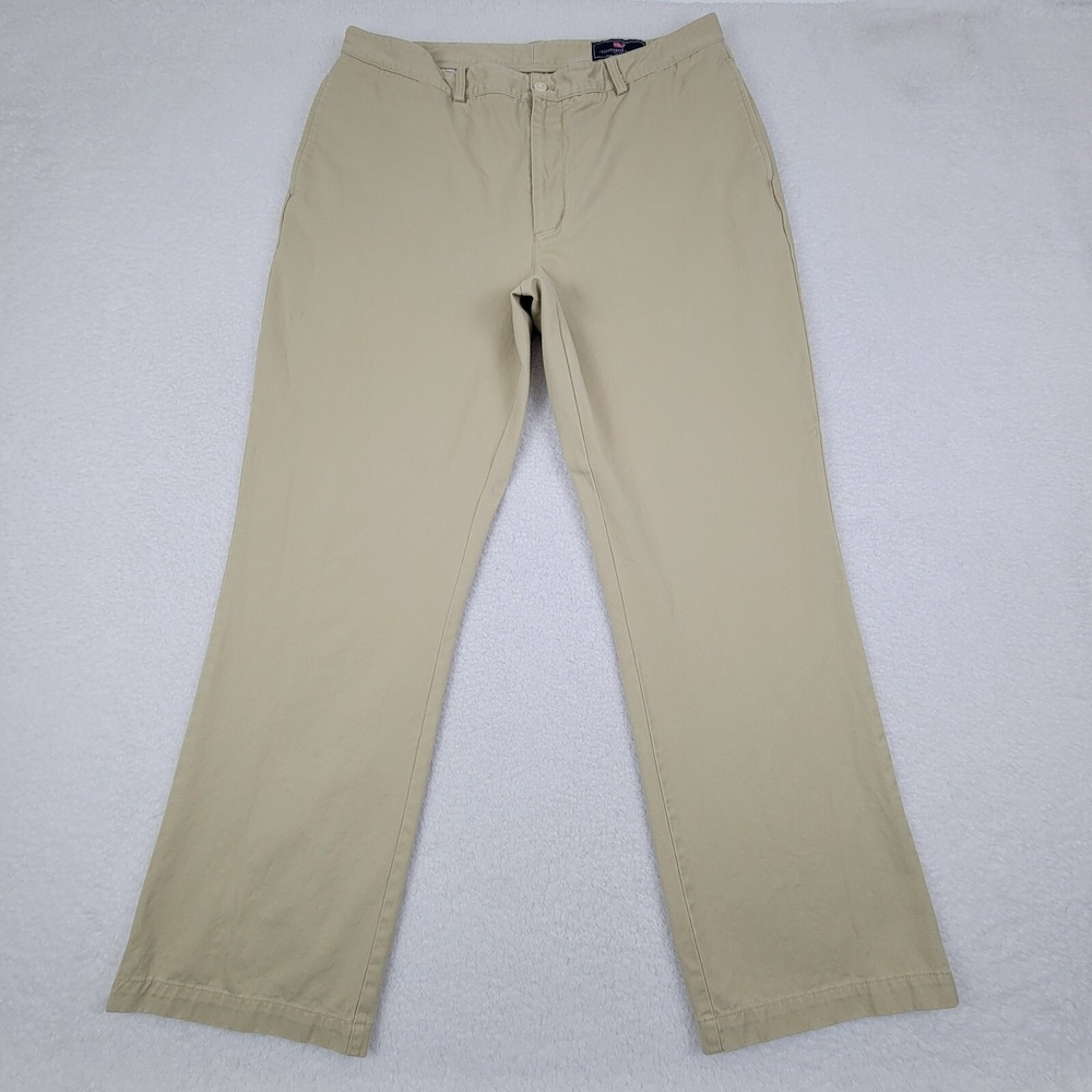 Vineyard Vines Club Pant Mens 38 x 32 Khaki‎ Cotton Twill Chino Trousers Casual